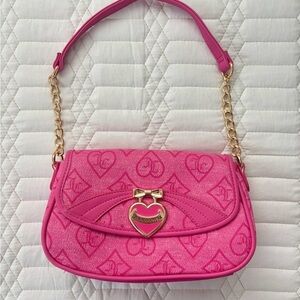 Juicy Couture Hot Pink Heart-Emblem Crossbody Bag